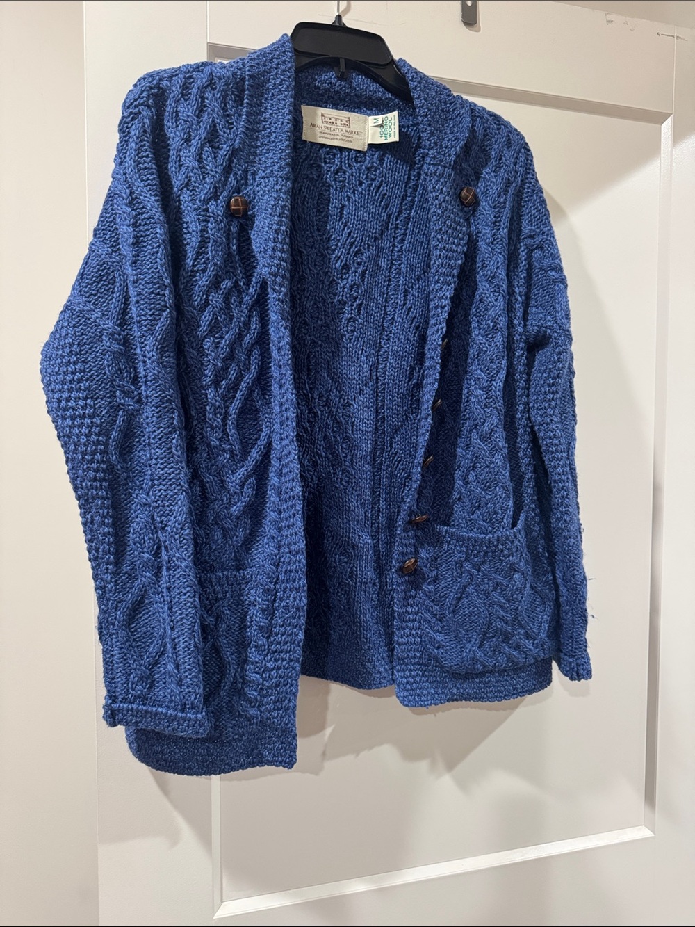 Classic Cable Knit Cardigan - Blue